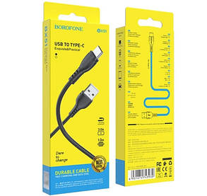 USB кабель Borofone BX51 Type-C 1m 3A чорний, фото 2