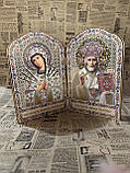 Парна ікона подвійна образ Пресвятої Богородиці та Святого Миколая, фото 5