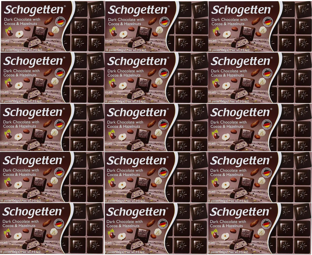 Шоколад Чорний Какао та Фундук Schogetten Dark Cocoa & Hazelnuts 100 г Німеччина (120 шт/1 ящик)