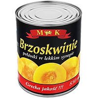 Персик Консервированный Кусочки в Сиропе Brzoskwinie M&K 820 г Польша