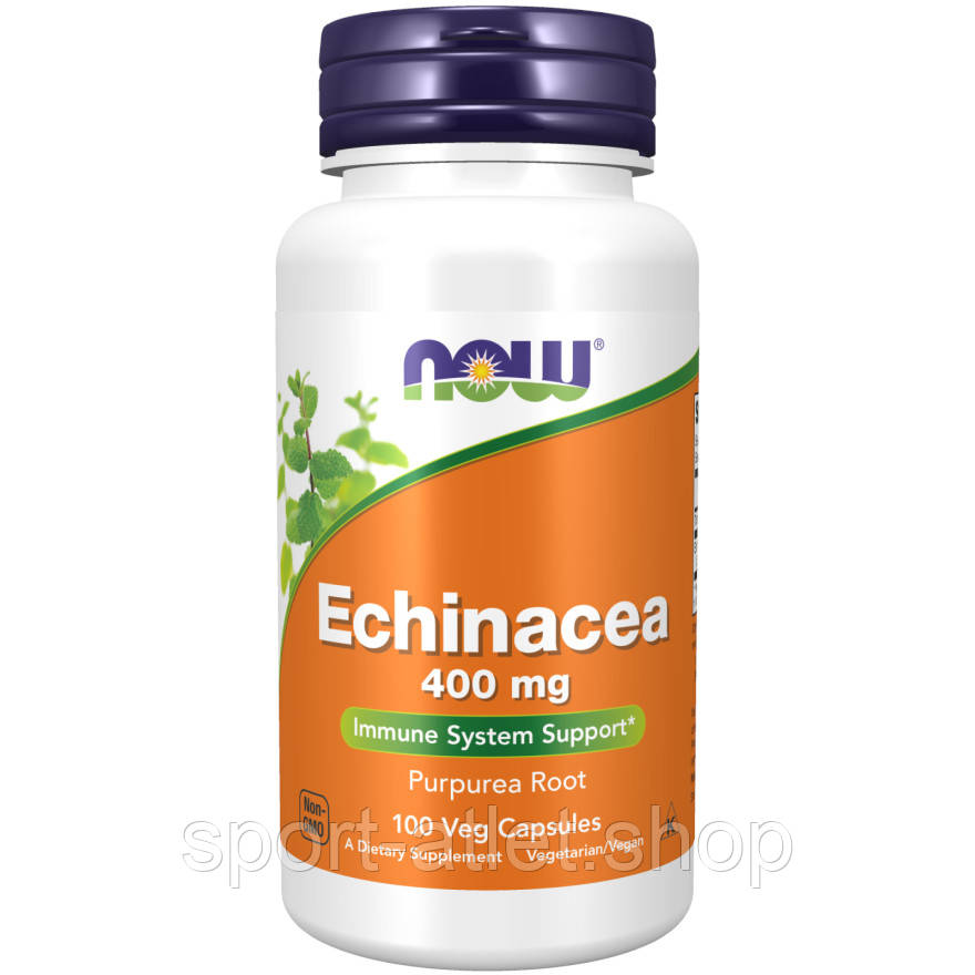 Натуральна добавка NOW Echinacea 400 mg, 100 вегакапсул, фото 1