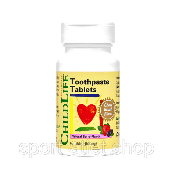 Натуральна добавка ChildLife Toothpaste Tablets 500 mg, 60 таблеток, фото 1