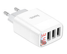 Зарядний пристрій (зарядка) для телефону Hoco C93A 3 х USB 3.4 A + кабель Lightning Білий (C93A), фото 6