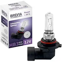 Автолампа галогенная Power+30% HB3 P20d 65 W прозрачная - BREVIA 12103PC