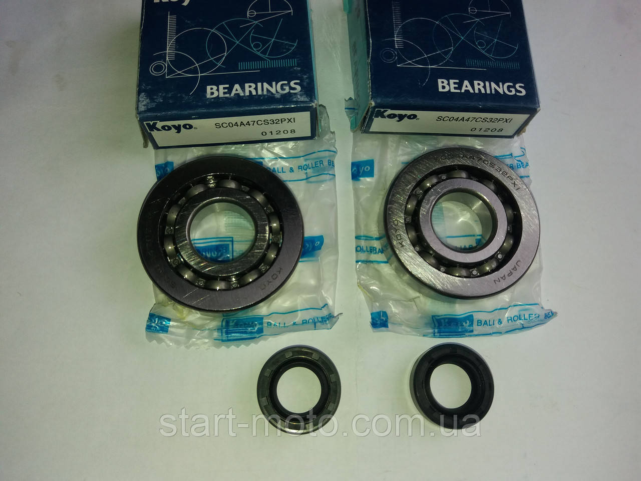 Honda Tact AF24 Dio AF18 Підшипники колінвала 20х52х12мм (+сальники) фірма KOYO Японія, фото 1