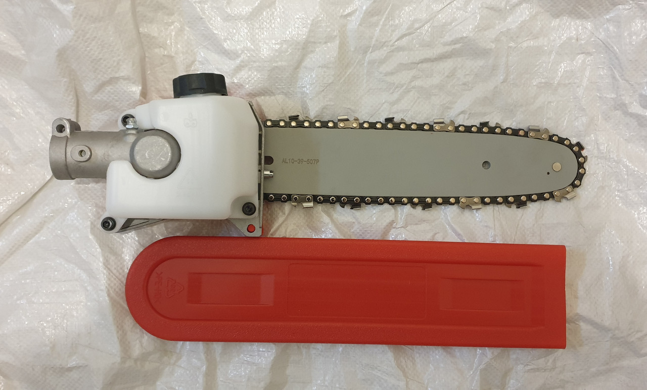 Насадка висоторіз на звичайні китайські коси 7 шліців, труба 28 мм, шина 10 дюймів, фото 1