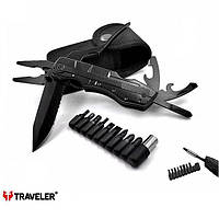 Mультитул Traveler Black Night 8 в 1 набор бит мультифункциональный инструмент в чехле