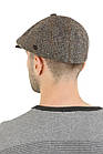 Кепка чоловіча шестиклинка коричнева в ялинку з вовни Harris Tweed, фото 3