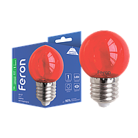 Светодиодная лампа Feron LB-37 1W E27 (красная) прозрачная