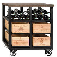 Комод На 4 Ящика С Устройством Для Хранения Бутылок На Колесах Hobbs Wine Rack 4 Drawer W