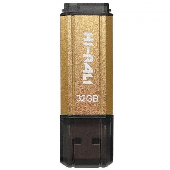 USB Флешка 2.0 32GB для комп'ютера Hi-Rali Stark series Золотистий, фото 1