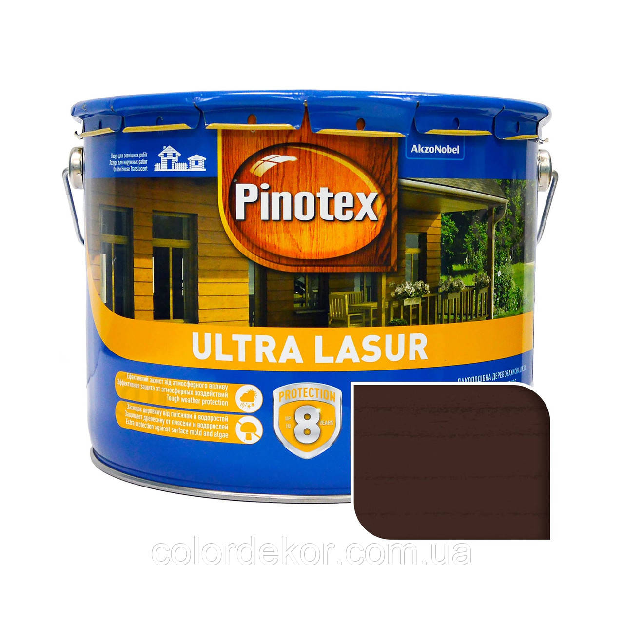 Просочення для дерева з лаком PINOTEX ULTRA (Пинотекс Ультра лазурь) Палісандр 10л