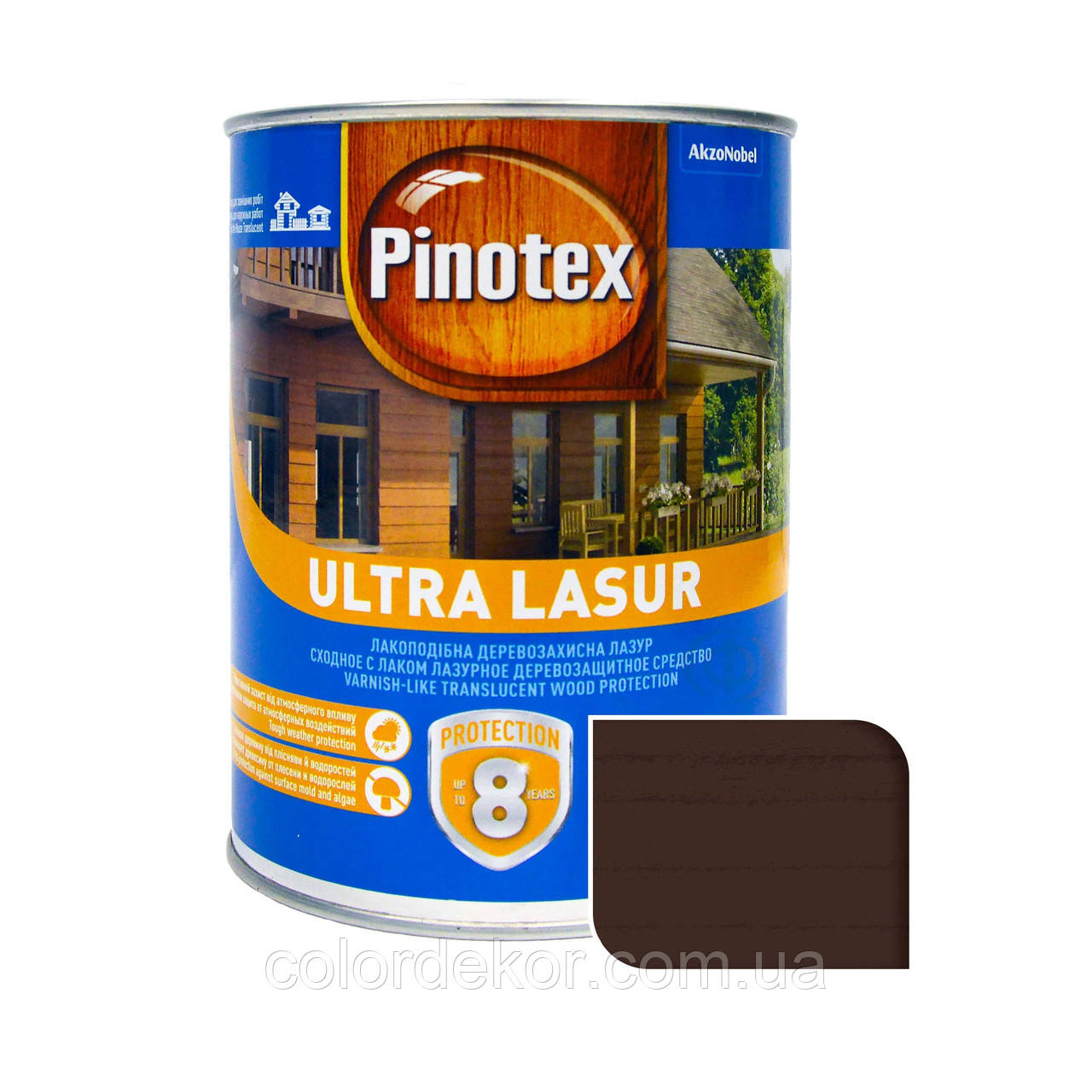Просочення для дерева з лаком PINOTEX ULTRA (Пинотекс Ультра лазурь) Палісандр 1л