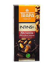 Шоколад чорний із цільним мигдалем Trapa Intenso Noir Whole Almonds 70%, 175 г