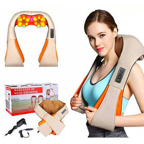 Масажер-подушка для глибокого масажу massager of neck, Масажер для шиї SL-742 з прогріванням