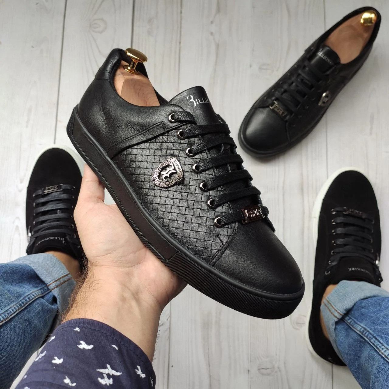 Кеди кросівки чоловічі шкіряні Billionaire Embossed Leather