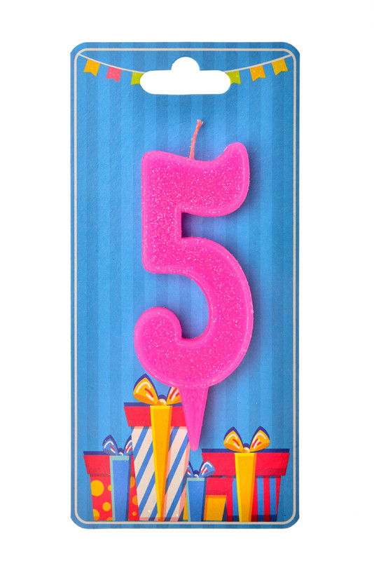 Свічки-цифрови "Рожеві" 5