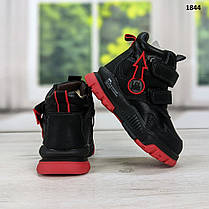 Черевики зимові для хлопчика чорні з червоним Bessky, фото 3