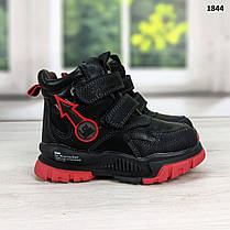 Черевики зимові для хлопчика чорні з червоним Bessky, фото 5