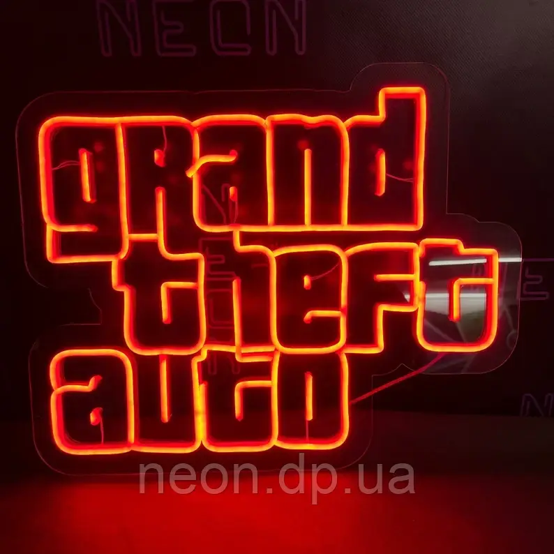 Неонова вивіска "GTA"
