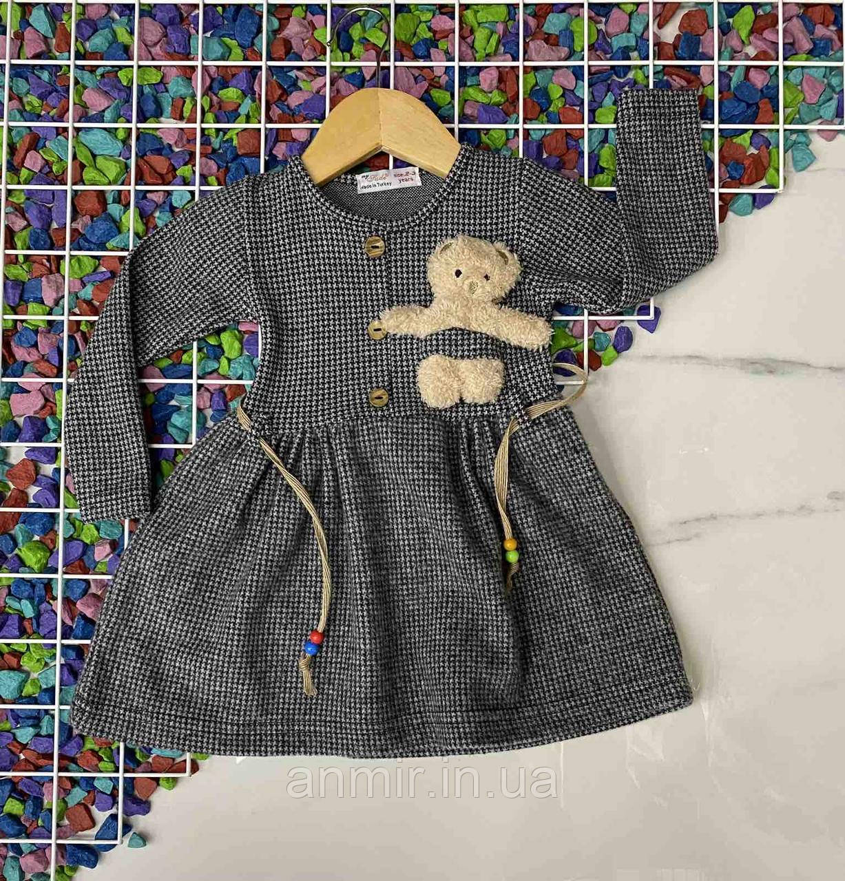 Дитяче плаття трикотажнеМІШКА для дівчинки 2-7 років, колір і принт уточнюйте під час замовлення