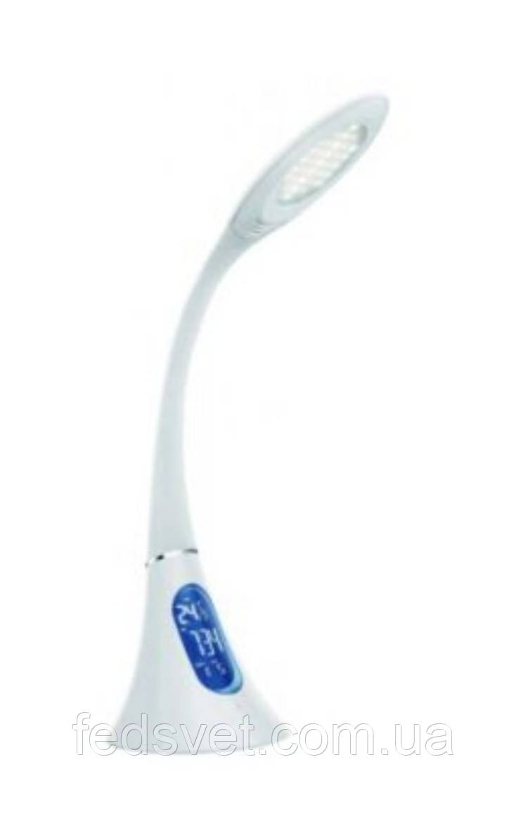 Настільна лампа Luxel 220-240V 10 W біла з LCD екраном, фото 1