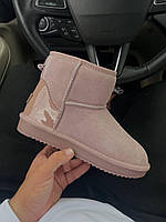 Стильная теплая обувь UGG розового цвета. Повседневные угги для девушек. Обувь на меху.