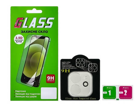 Захисне скло для Apple на камеру iPhone 12 Full Glue (2.5 D, прозоре), фото 2