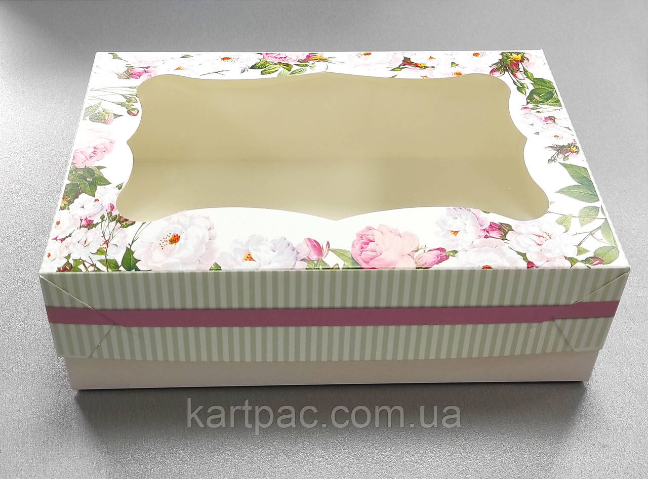 Коробка для кондитерских изделий с прозрачным окном 250*170*80 купить в ...
