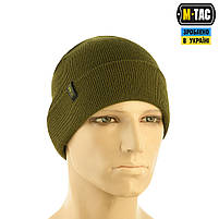 Шапка тонка в'язка 100% акрил Dark Olive, фото 4