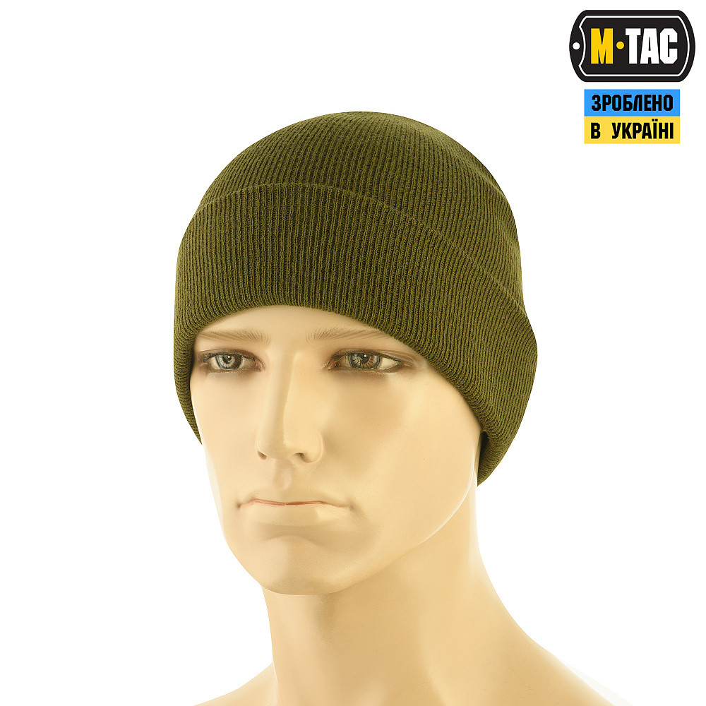 Шапка тонка в'язка 100% акрил Dark Olive