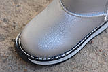 Шкіряні дитячі чоботи уггі срібло р28, фото 7
