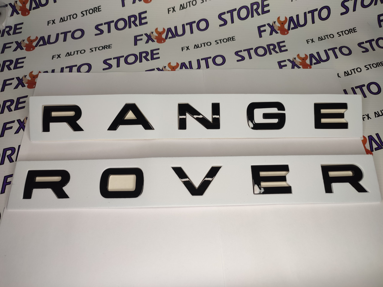 Емблема шильдик логотип букви напис RANGE ROVER Чорний глянець 760 X 30 мм, фото 1