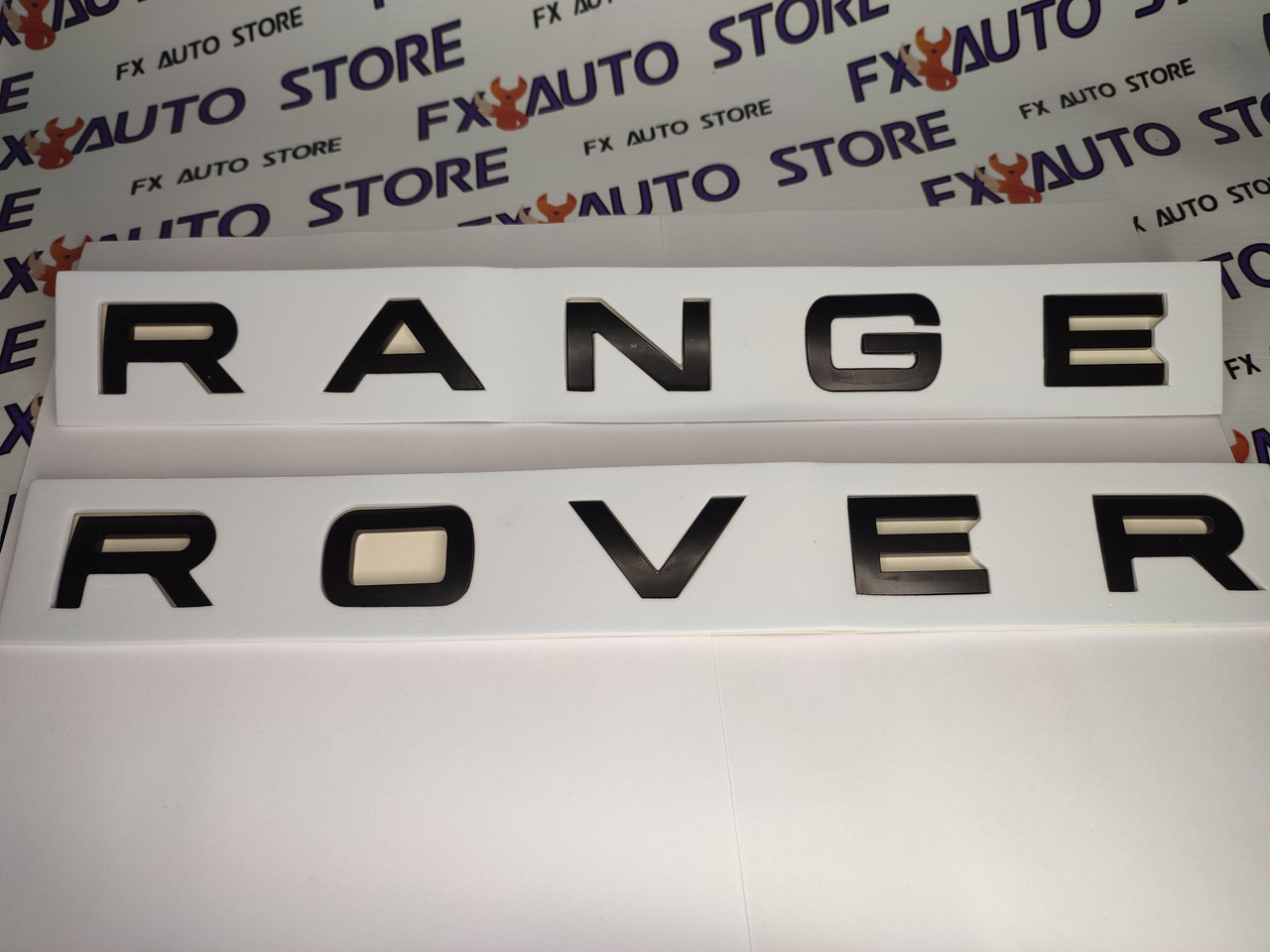 Емблема шильдик логотип букви напис RANGE ROVER Чорний матовий 760 X 30 мм, фото 1