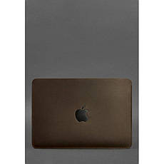 Шкіряний чохол для MacBook 13 дюйм Темно-коричневий Crazy Horse, фото 3