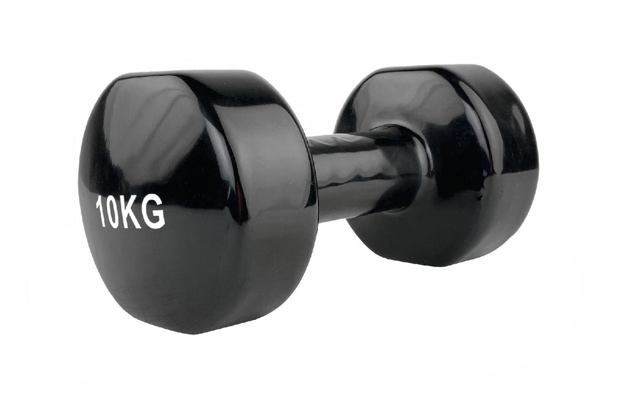 Гантель вінілова Stein 10 кг / шт. / чорна, фото 1
