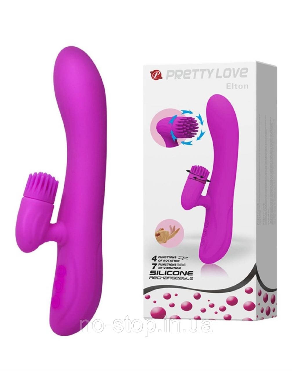 Вібратор Pretty Love  Elton USB 4 rotation 7 vibration, фото 1