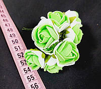 Цветы латексные увеличенные 12шт белый-зеленый