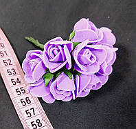 Цветы латексные малые 12шт фиолетовые