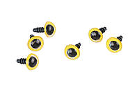 Глаза для игрушек с заглушками, 10 мм, желтые пара