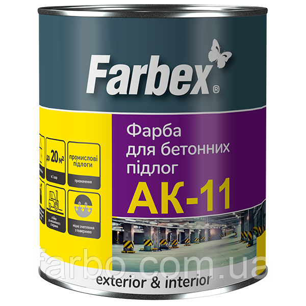 Фарба для бетонних підлог Farbex АК-11 світло сіра 2.8кг