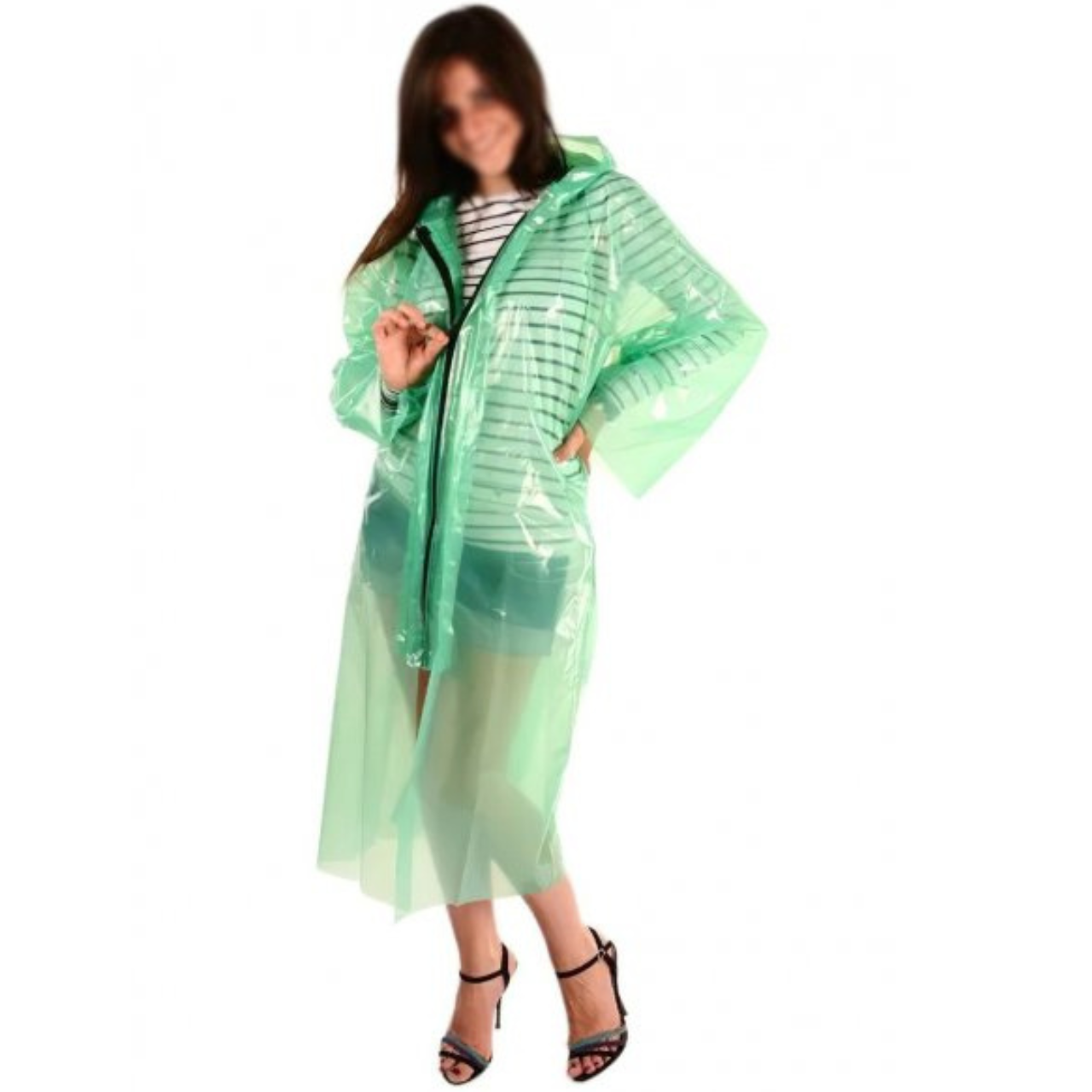 Плащ дощовик на блискавці, одноразовий поліетиленовий дощовик, фото 1