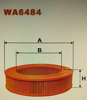 WA6484 Фільтр повітряний ГАЗ(ЗМЗ 402)(3102-1109013)(вир-во WIX-FILTERS UA)