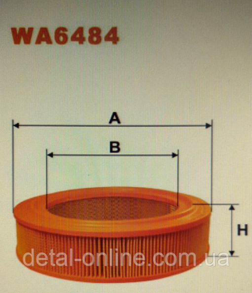 WA6484 Фільтр повітряний ГАЗ(ЗМЗ 402)(3102-1109013)(вир-во WIX-FILTERS UA)