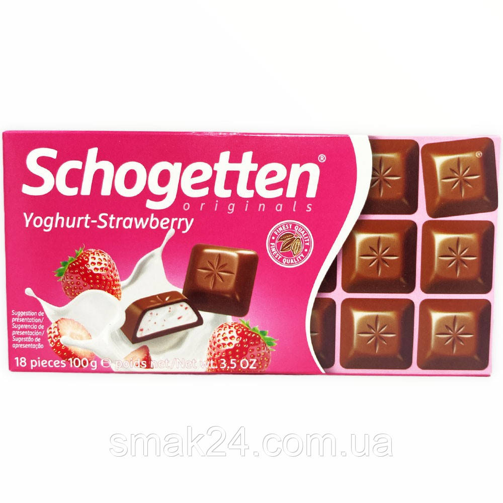 Шоколад "Schogetten Yoghurt-Strawberry" ( Шогеттен клубника с йогуртом ...