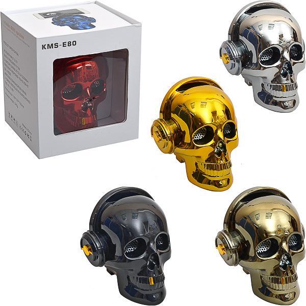 Колонка портативна Череп KMS-E80 великий, 15*14*12 см, фото 1