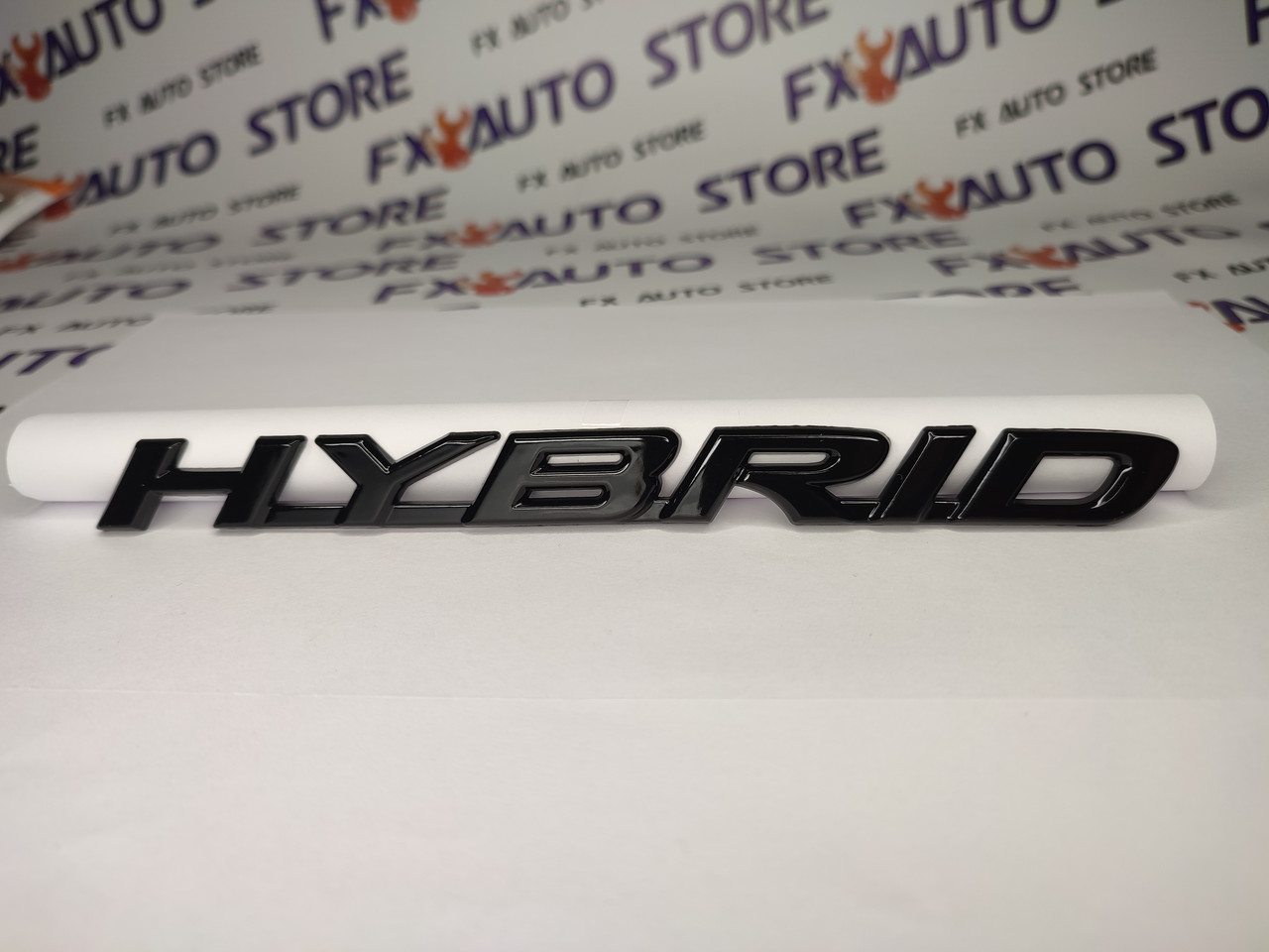 Емблема шильдик логотип напис букви HYBRID Чорна глянцева 188 Х 16  мм для Toyota Lexus