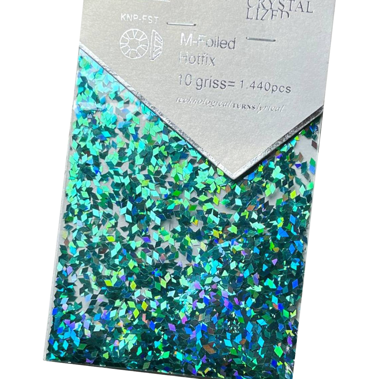 Ромби для декору 1440 шт. бірюзові голографічні