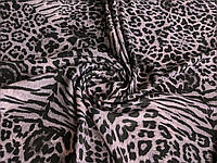 Ткань Плательный креп леопард, сиреневый