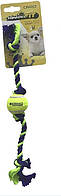 Іграшка для собак малих порід міні тенісний м'яч на канаті 16 см Croci зелений